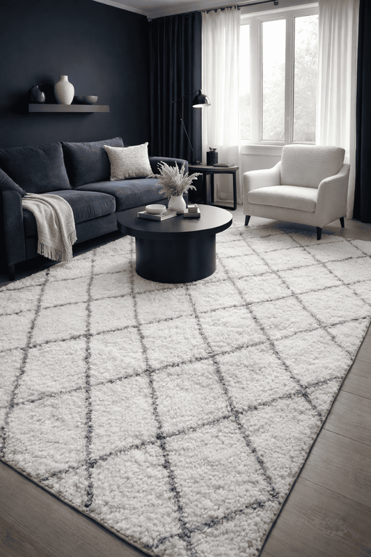 Casablanca White Moroccan Wool Rug