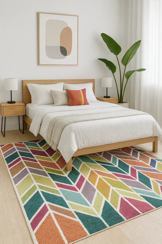 Amber 04 Multi-colour Modern Wool Rug