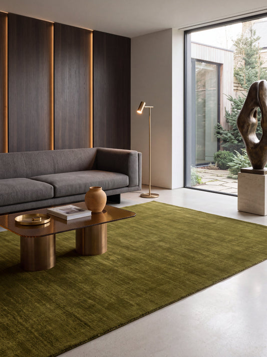 Midnight Green Modern Wool Rug