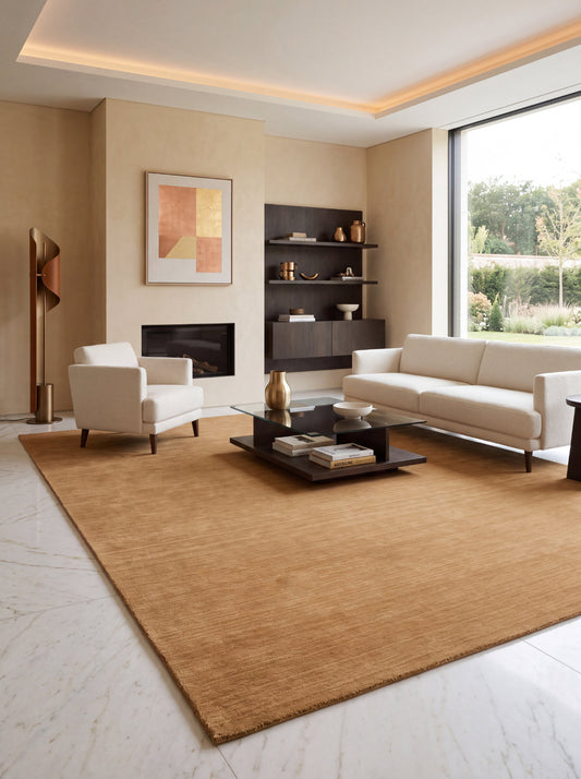 Zen Camel Plain Wool Rug
