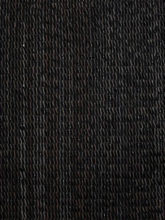 Rockport Black Modern Leather Rug - RugSpot