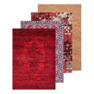 Red, Pink and orange rugs