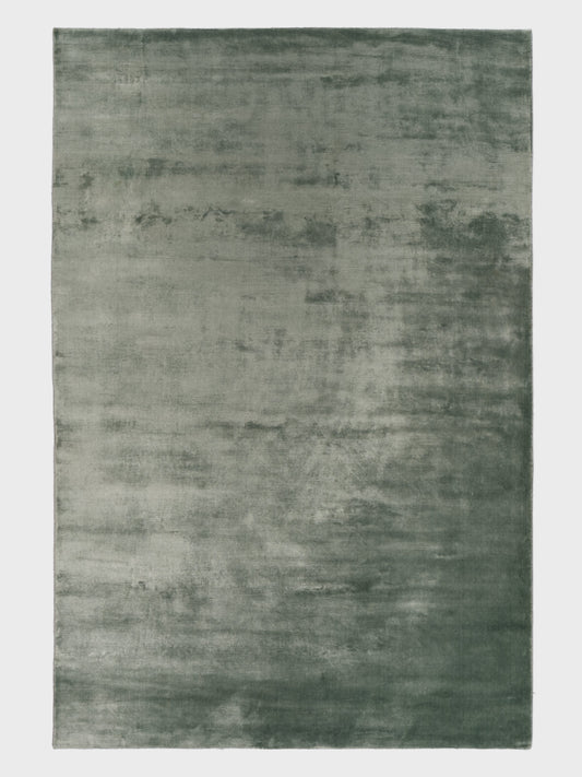 Shine Green Plain Silky Rug