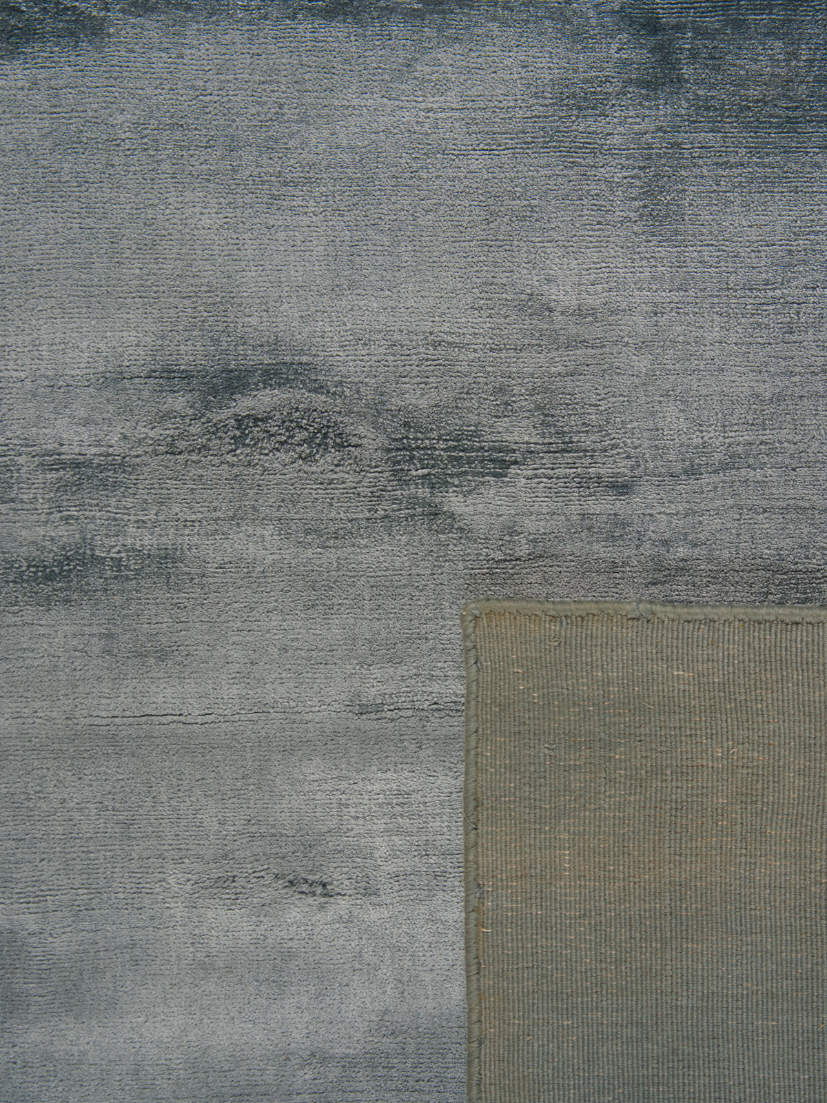 Shine Blue Plain Silky Rug