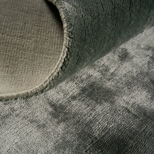 Shine Green Plain Silky Rug
