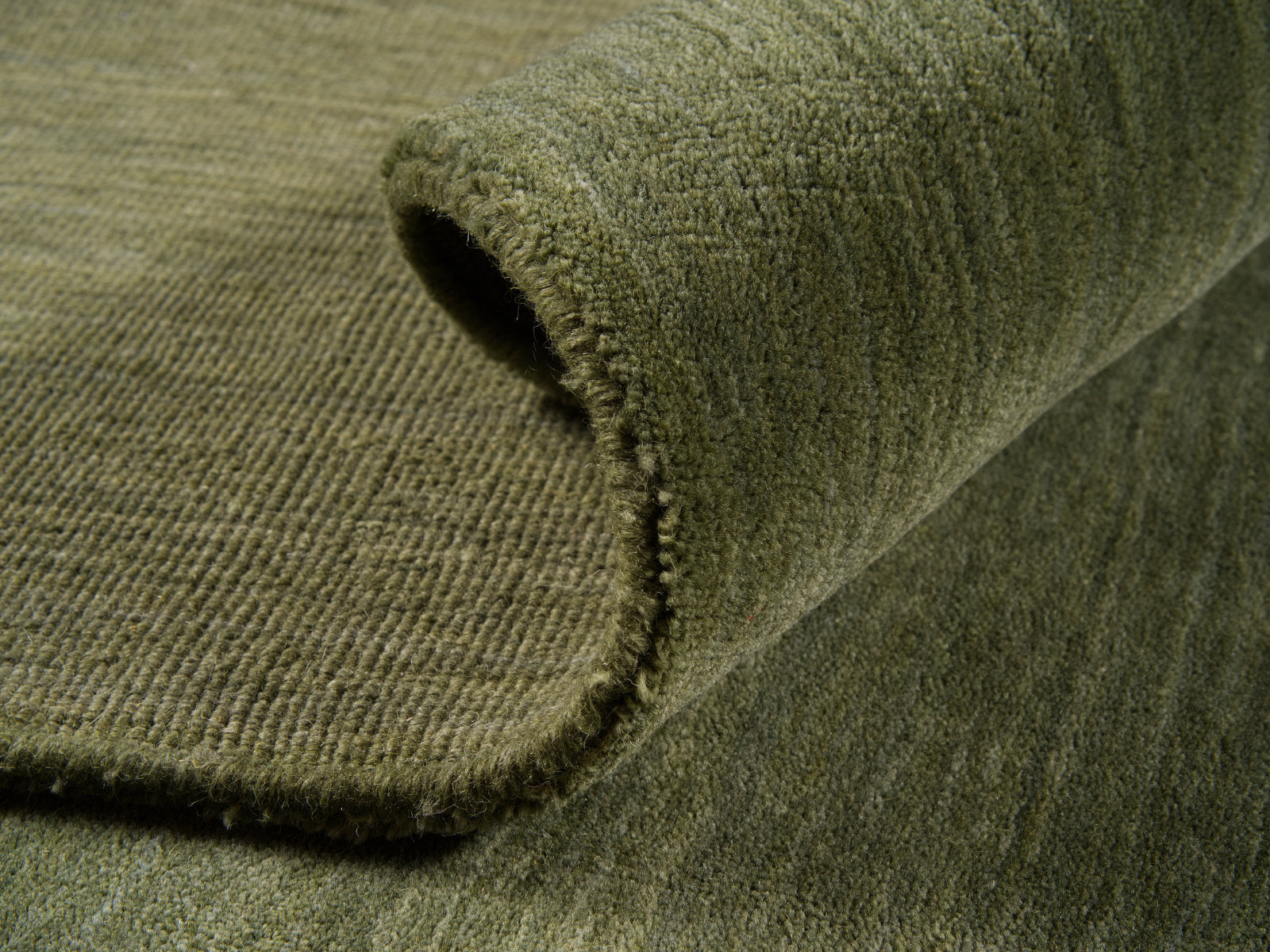Zen Green Plain Wool Rug