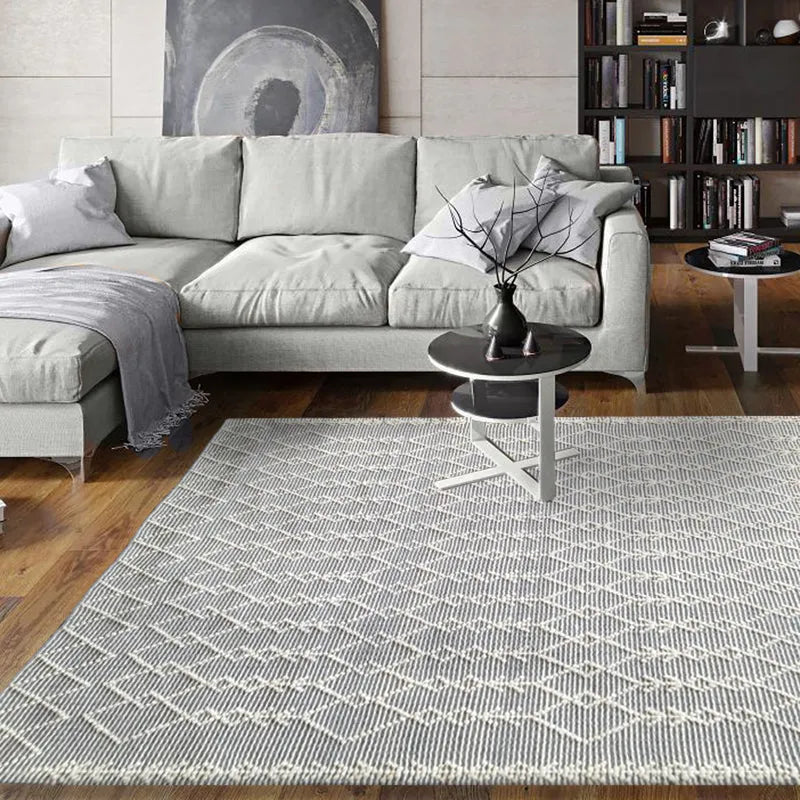 Ella 126 Blue Modern Wool Rug - RugSpot