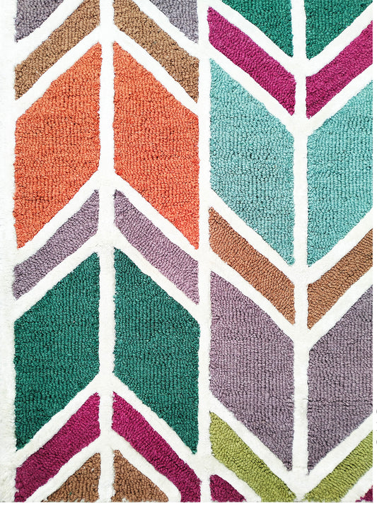 Amber Multi-colour Modern Wool Rug