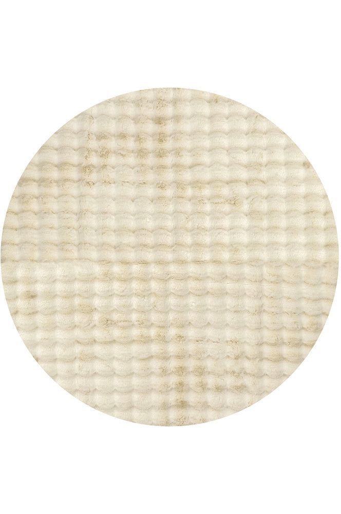 Bubble Natural Round - Machine Washable Rug