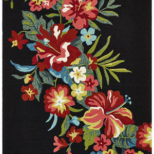 Copacabana Kelsey Bouquet Black Indoor Outdoor Rug