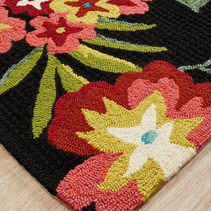 Copacabana Kelsey Bouquet Black Indoor Outdoor Rug