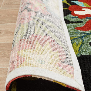 Copacabana Kelsey Bouquet Black Indoor Outdoor Rug