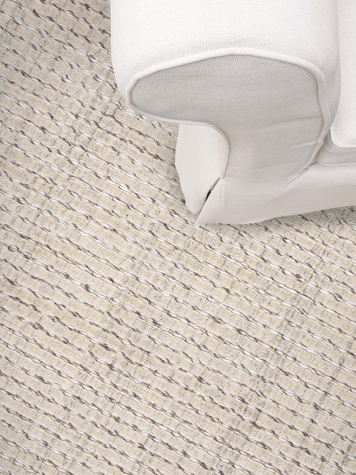 Cable Latte Modern Wool Rug