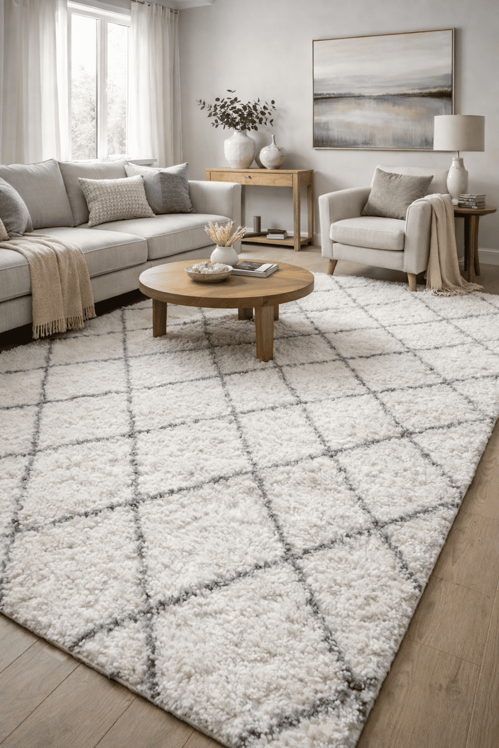 Casablanca White Moroccan Wool Rug