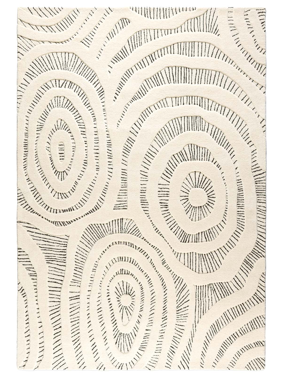 Claude 572 Bone Modern Wool Rug