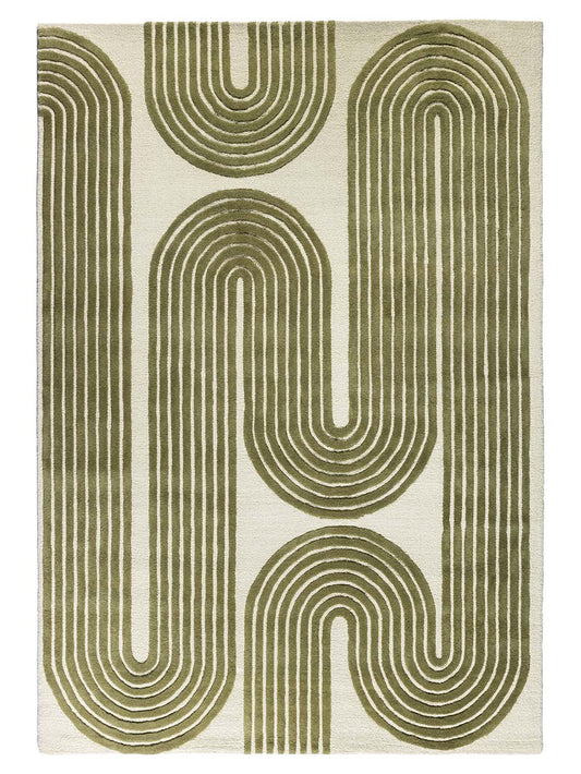 Claude 574 Green Modern Wool Rug