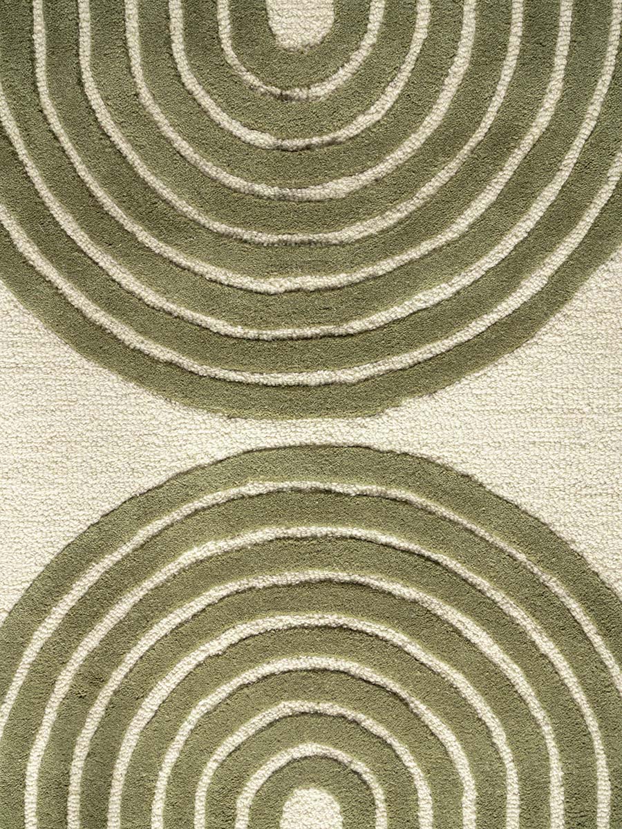 Claude 574 Green Modern Wool Rug