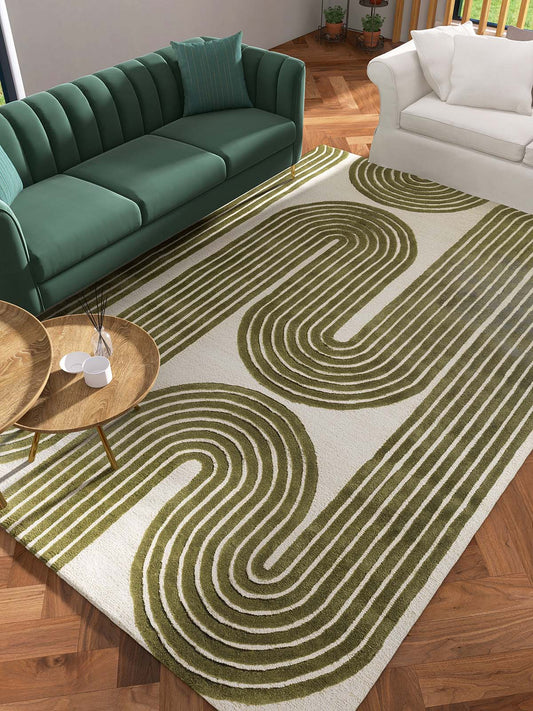 Claude 574 Green Modern Wool Rug