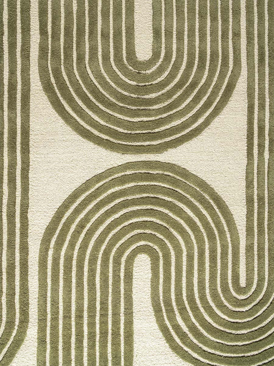 Claude 574 Green Modern Wool Rug