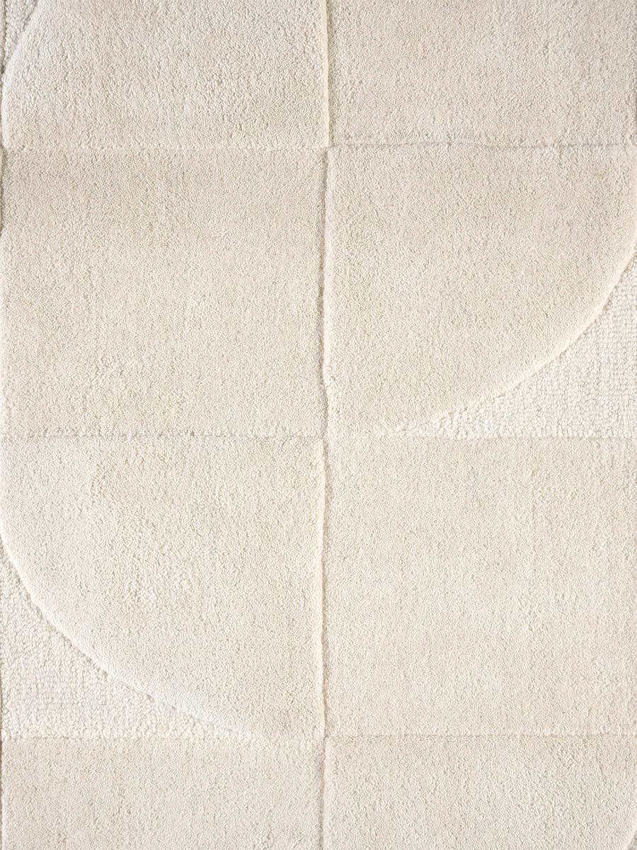 Claude 576 White Modern Wool Rug