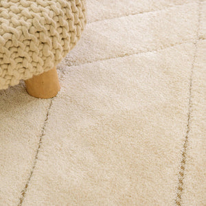 Cream Beige Liege Power-Loomed Rug