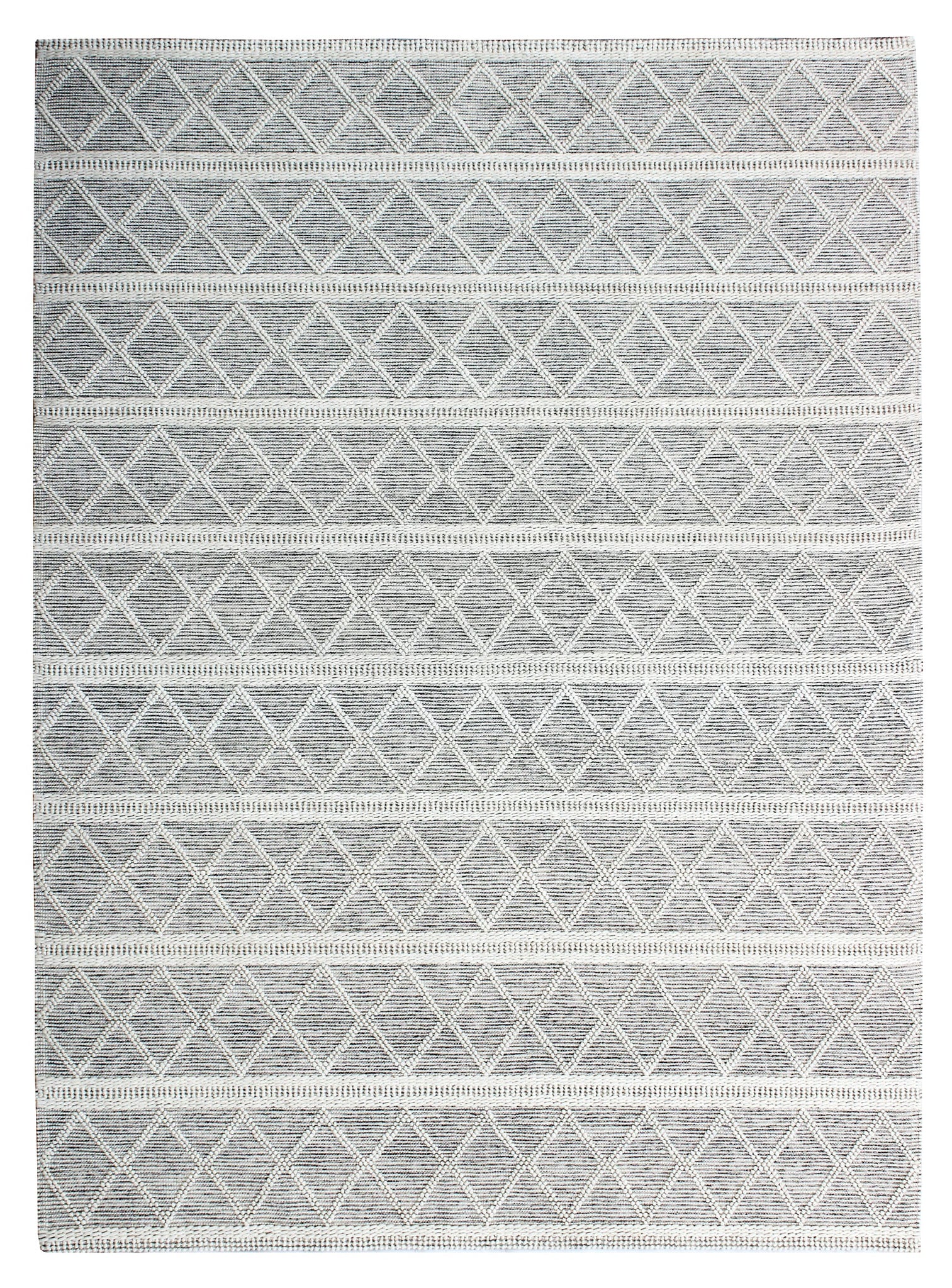 Ella 346 White Modern Wool Rug
