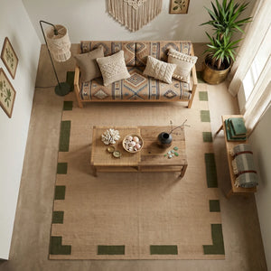 Carlton Natural Green Jute Rug