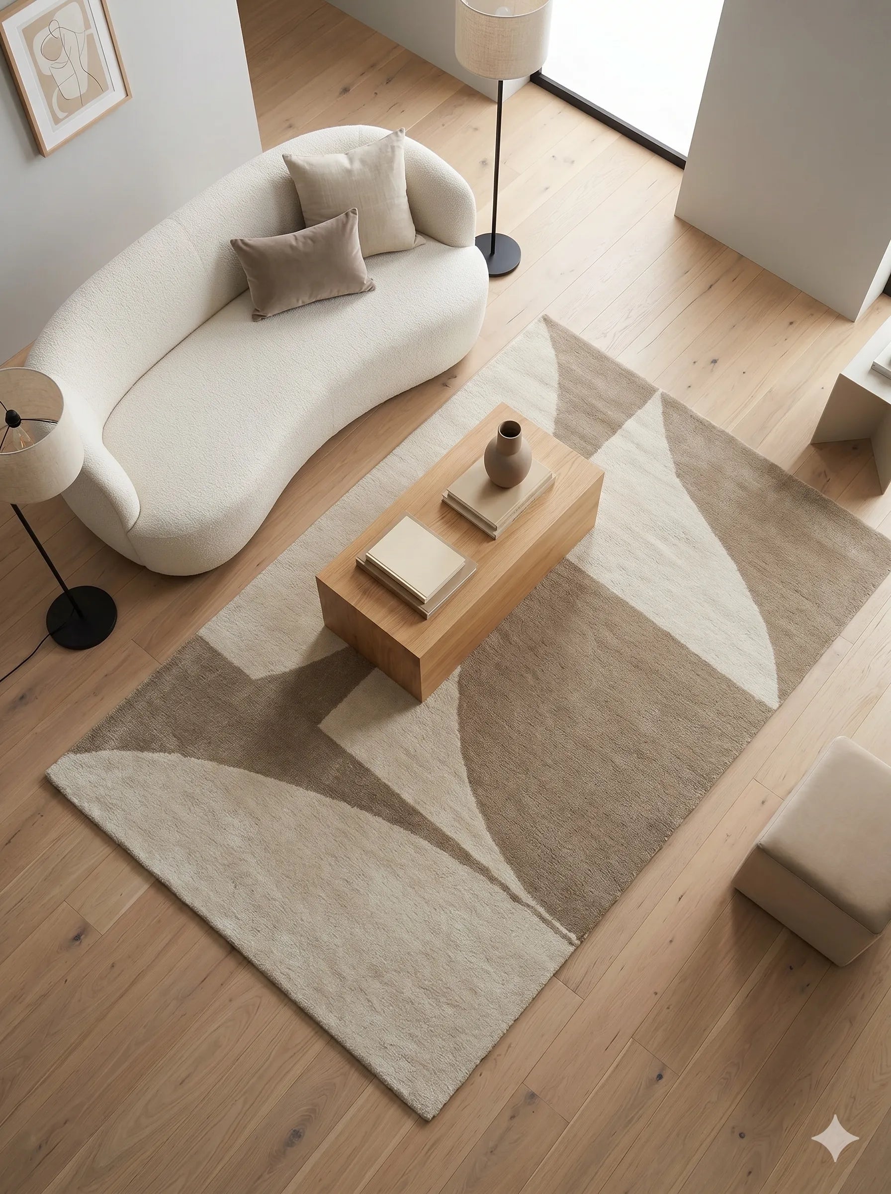 Carina Ivory Beige Wool Rug
