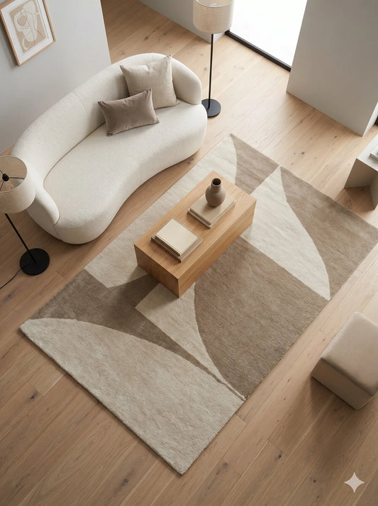 Carina Ivory Beige Wool Rug