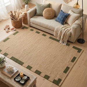 Carlton Natural Green Jute Rug