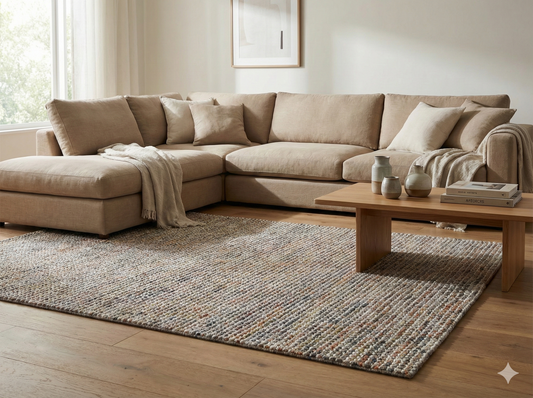 Dolly Orange Multi Modern Wool Rug