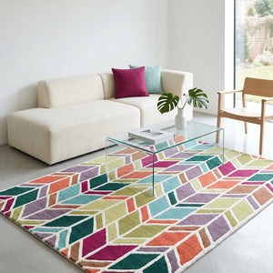 Amber 04 Multi-colour Modern Wool Rug