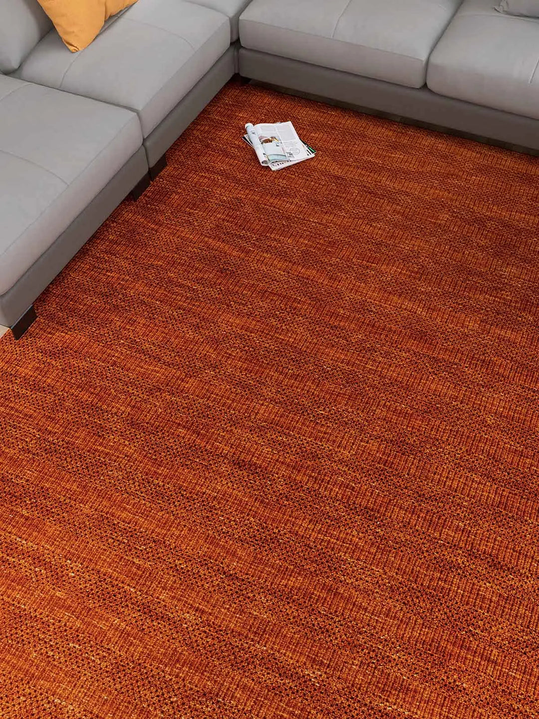 Grass-weave Terracotta Wool Rug - RugSpot