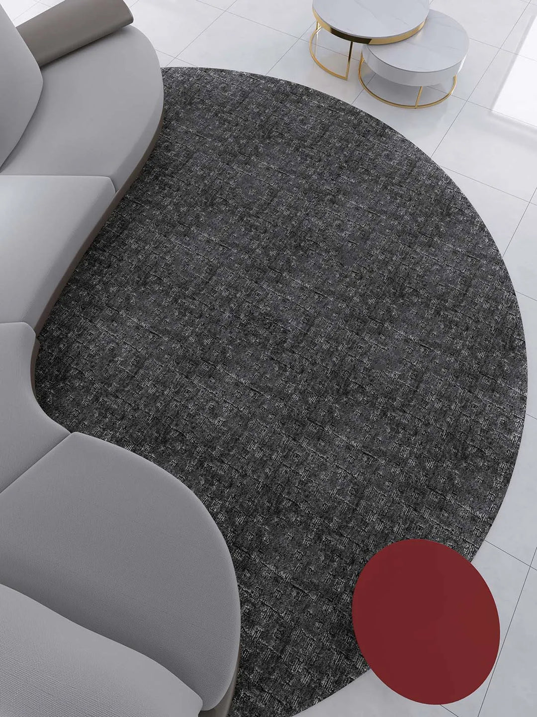 Ibiza Grey Modern Round ug - RugSpot