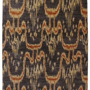 Ikat 833 Black Modern Wool Rug