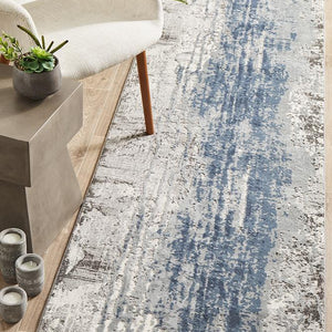 Kendra Roxana Distressed Timeless Rug Blue Grey White