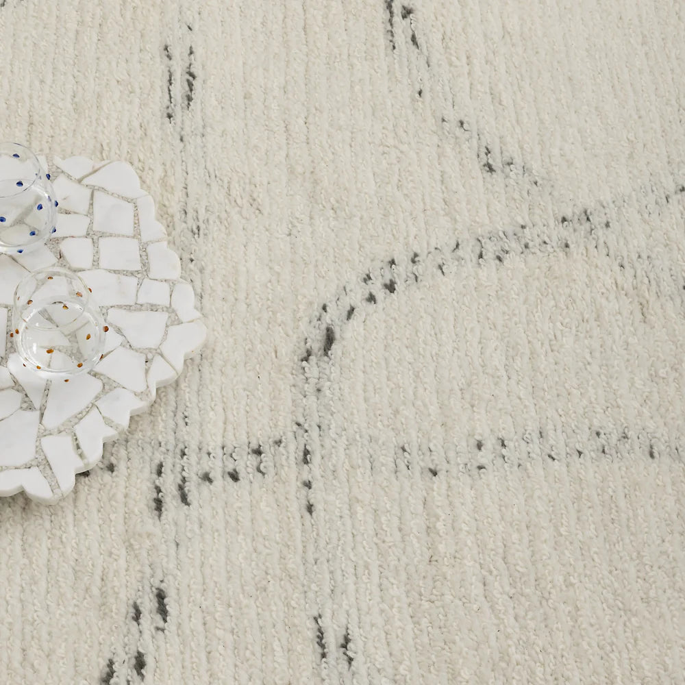 Kiah Ivory Grey Wool Rug