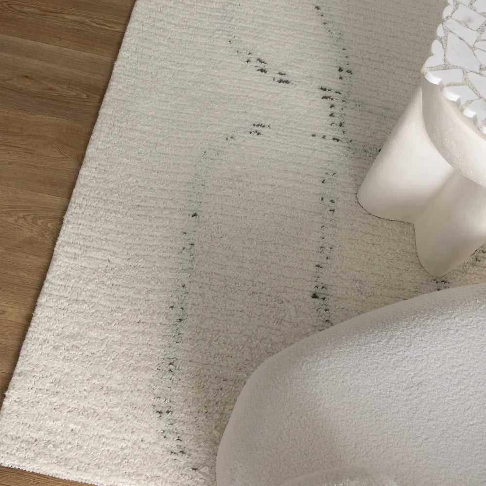Kiah Ivory Grey Wool Rug