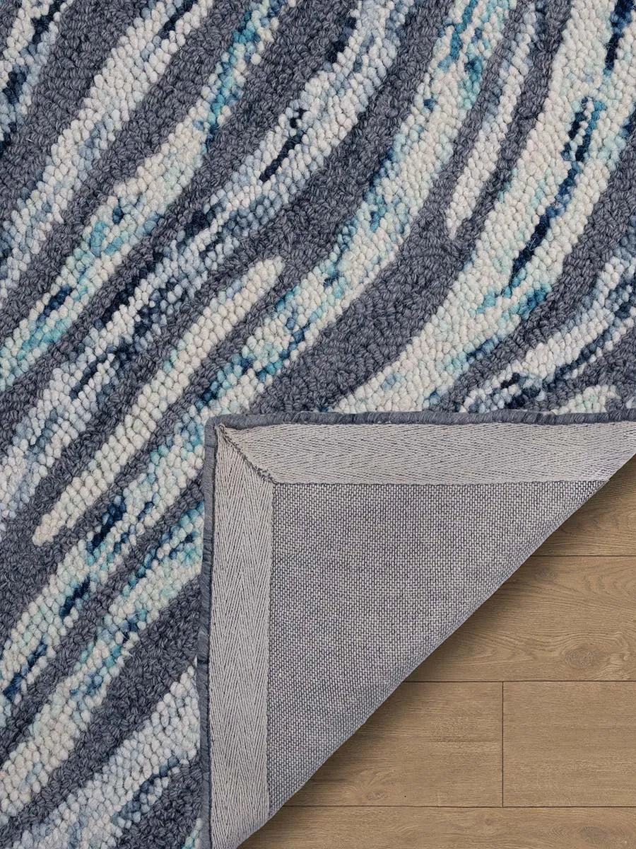 Loop 400 Blue Modern Wool Rug - RugSpot