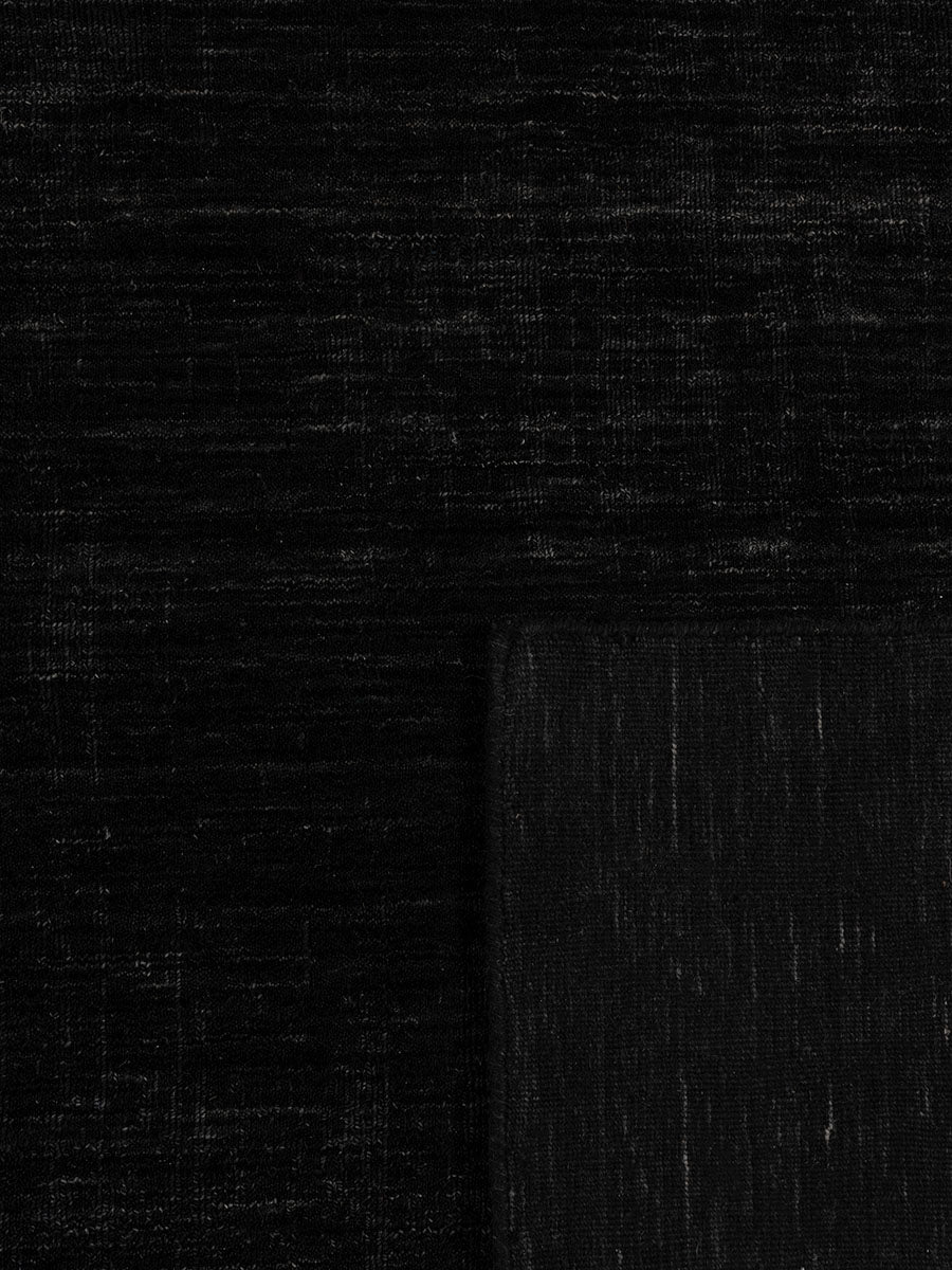 Midnight Black Modern Wool Rug - RugSpot