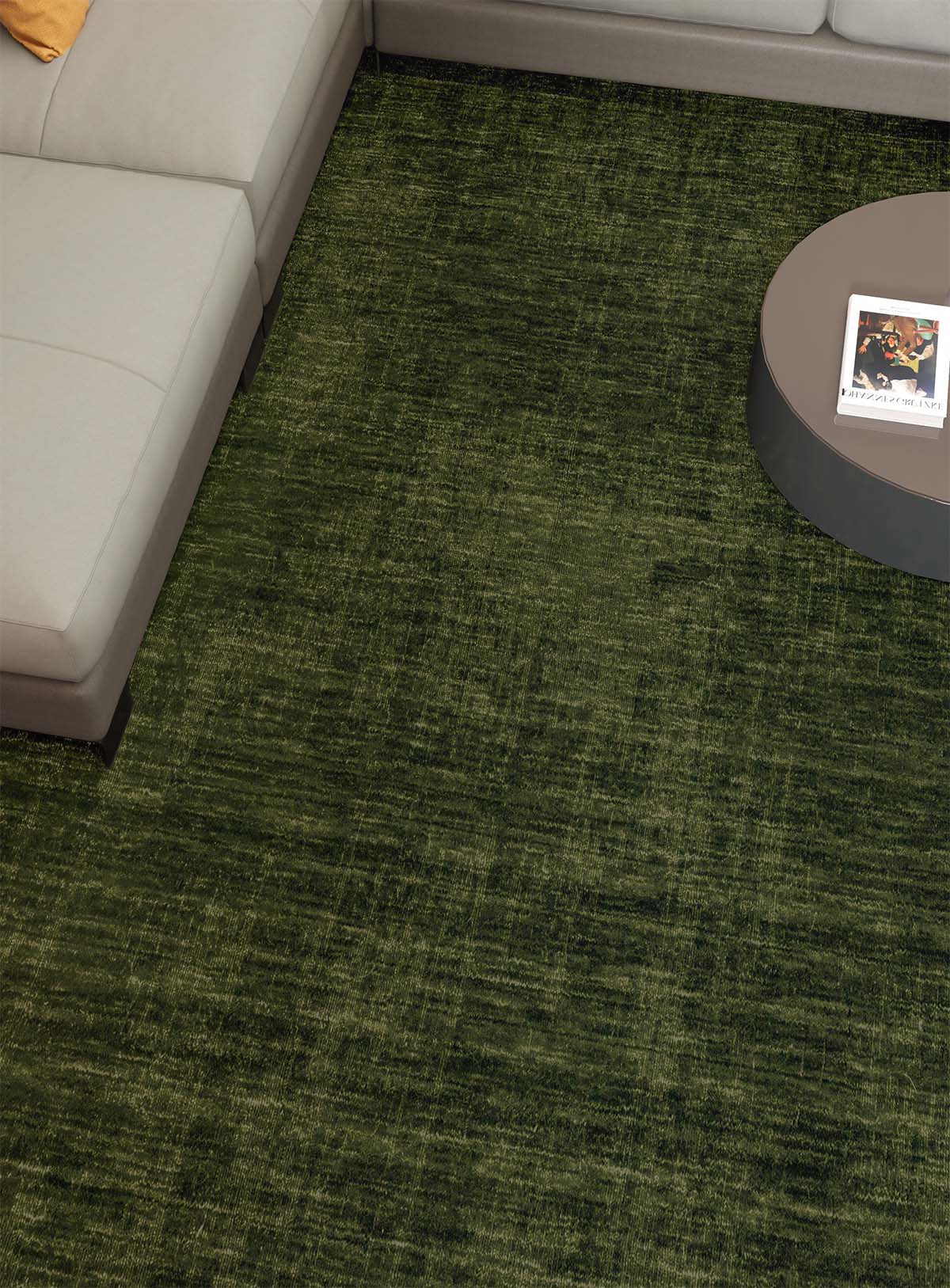 Midnight Green Modern Wool Rug