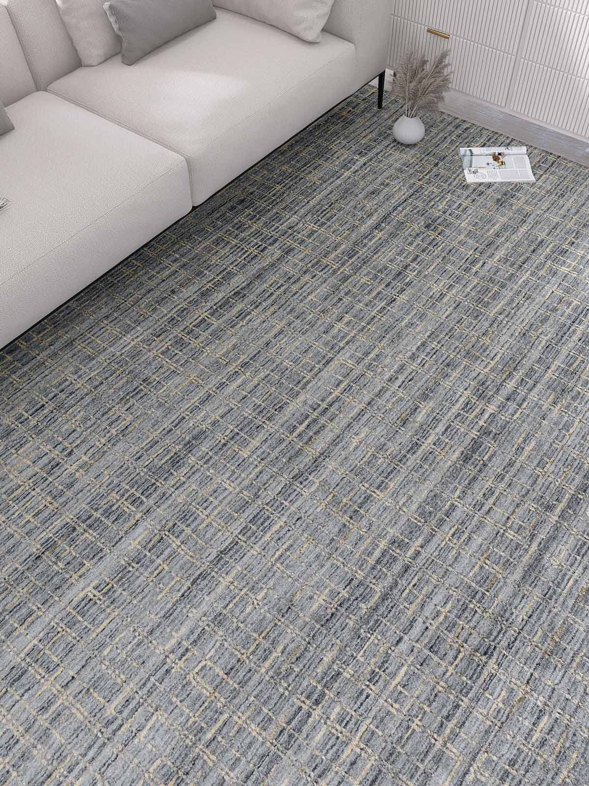 Polar 256 Blue Modern Wool Rug