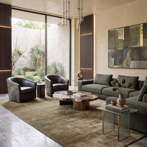 Shine Sage Plain Silky Rug