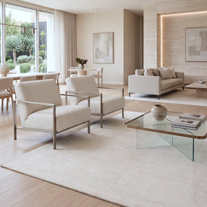 Shine White Plain Silky Rug