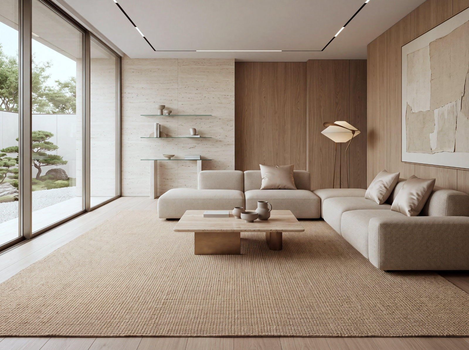 Taj Beige Wool Rug