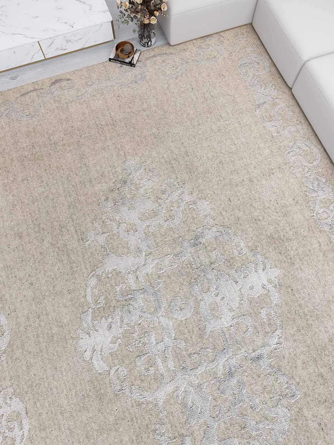 Vienna 48 Silver Transitional Wool Rug - RugSpot