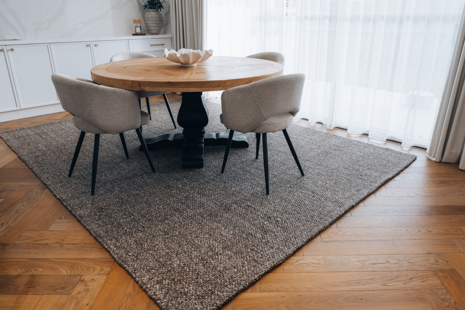 Mughal DK.Brown Wool Rug