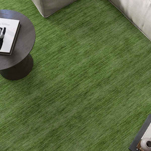 Zen Olive Green Plain Gabbeh Wool Rug