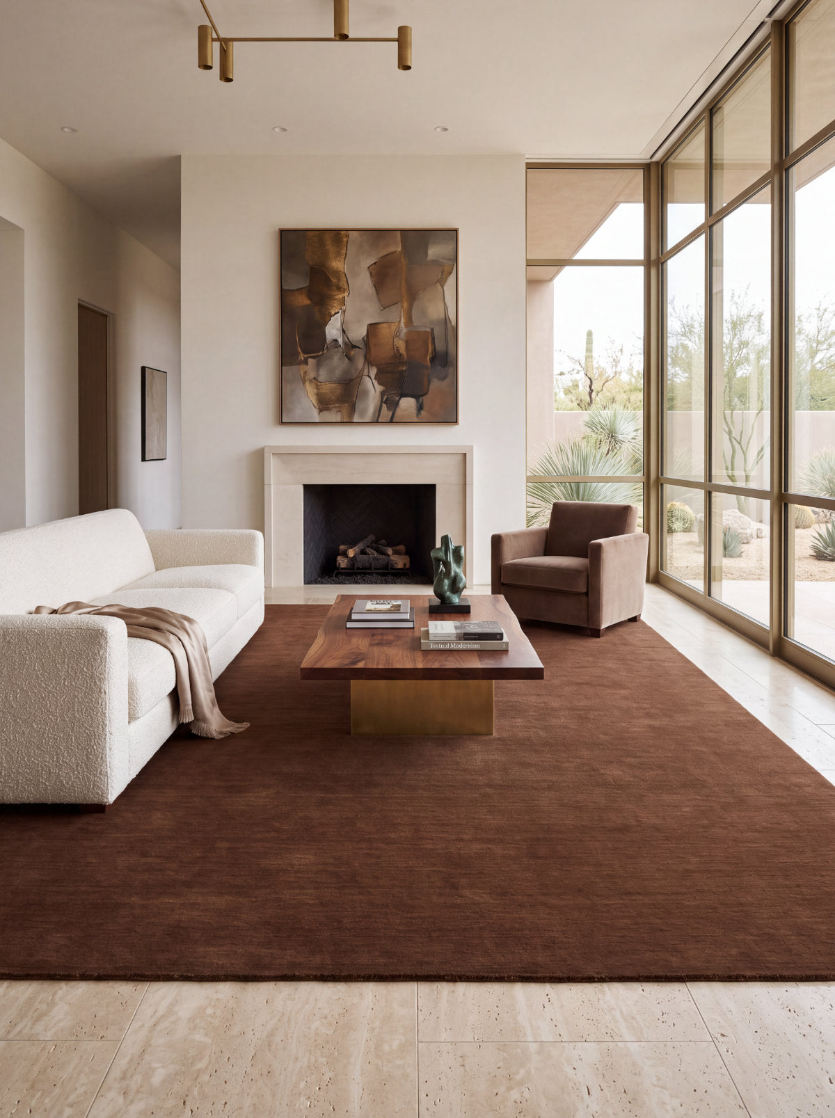 Zen Taupe Plain Wool Rug