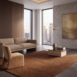 Zen Taupe Plain Wool Rug